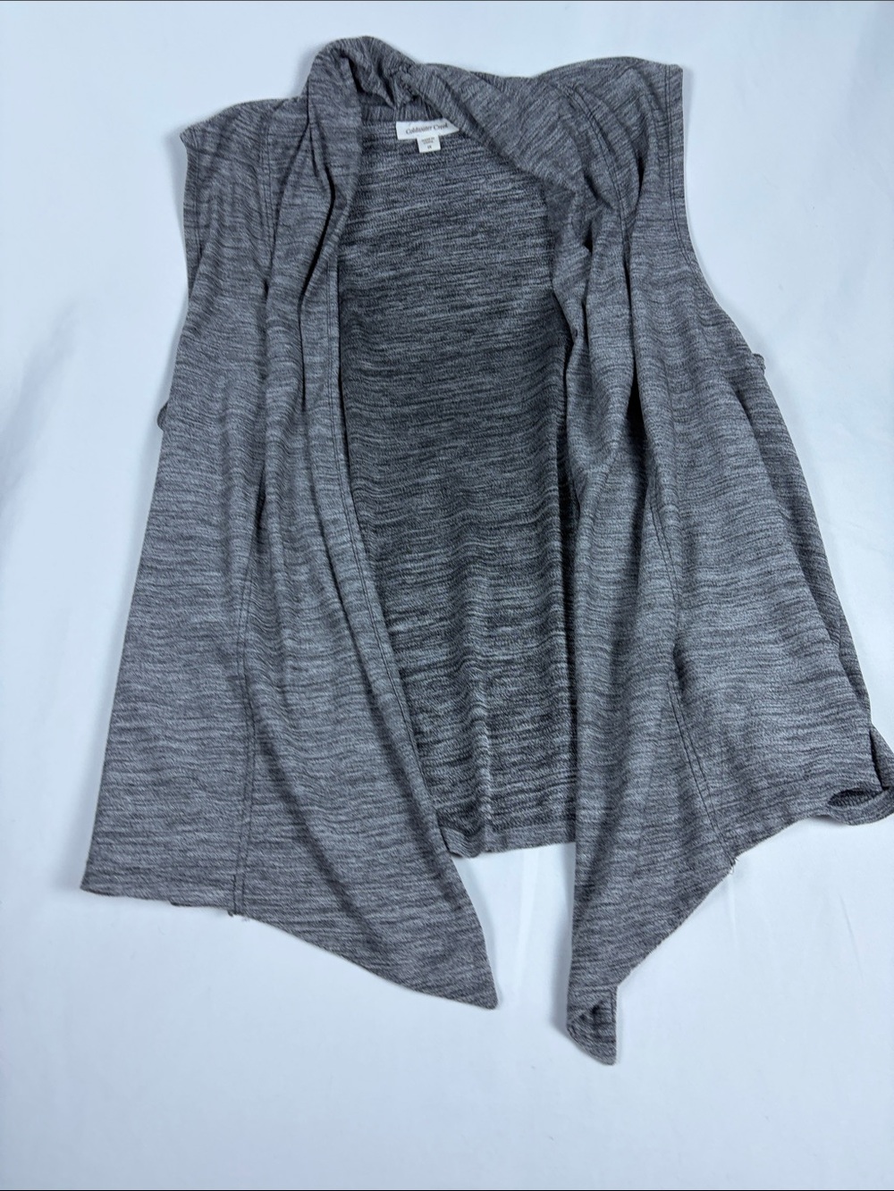 Coldwater Creek Gray Open-Front Women's‎ sleeveless cardigan